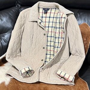 Y2K Brooks Brothers Women's Quilted Corduroy Tan Jacket